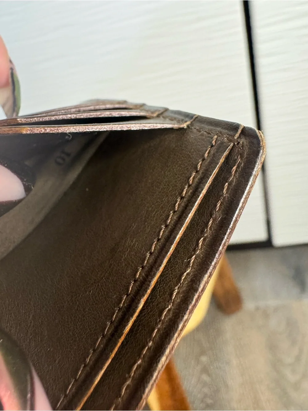 Yves Saint Laurent Gold Snap Detail on Olive Leather